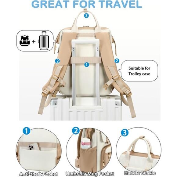 Laptop Backpack for Women 15.6 In Work Business Computer Bag School